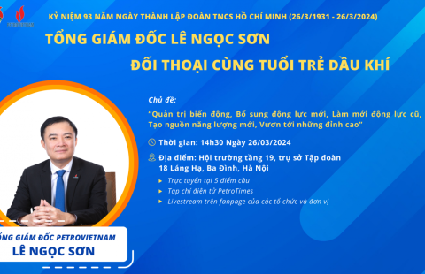 Tổng Giám đốc Petrovietnam Lê Ngọc Sơn đối thoại với đoàn viên, thanh niên Dầu khí về làm mới động lực cũ, bổ sung động lực mới